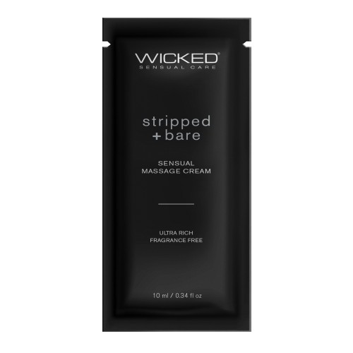 Crema de Masaje Sin Fragancia Wicked Sensual Care Stripped & Bare 0.34 oz