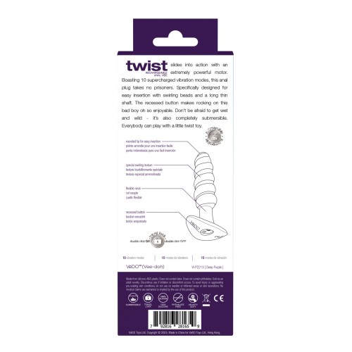 Plug Anal Recargable VeDO Twist para Máximo Placer