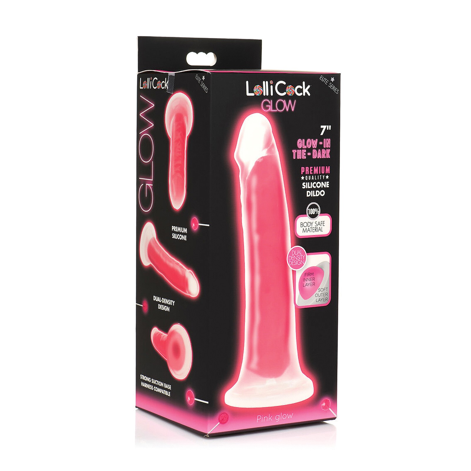 Dildo de Silicona Lollicock de 7 Pulgadas que Brilla en la Oscuridad