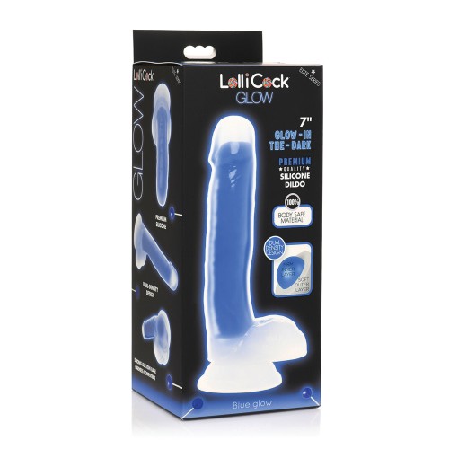 Lollicock Glow In The Dark Silicone Dildo Blue