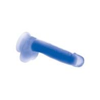 Lollicock Dildo de Silicona que Brilla en la Oscuridad Azul