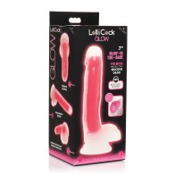 Dildo de Silicona Lollicock 7 Pulgadas que Brilla en la Oscuridad Rosa