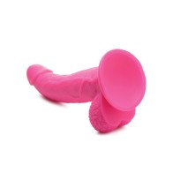 Pop Peckers 7.5" Dildo with Realistic Balls - Pink