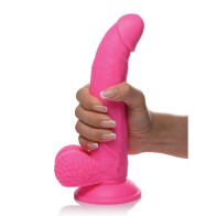 Pop Peckers 7.5" Dildo with Realistic Balls - Pink