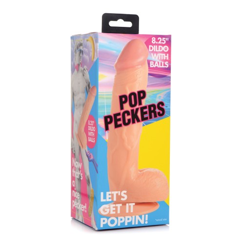 Pop Peckers 8.25" Dildo with Balls - Light