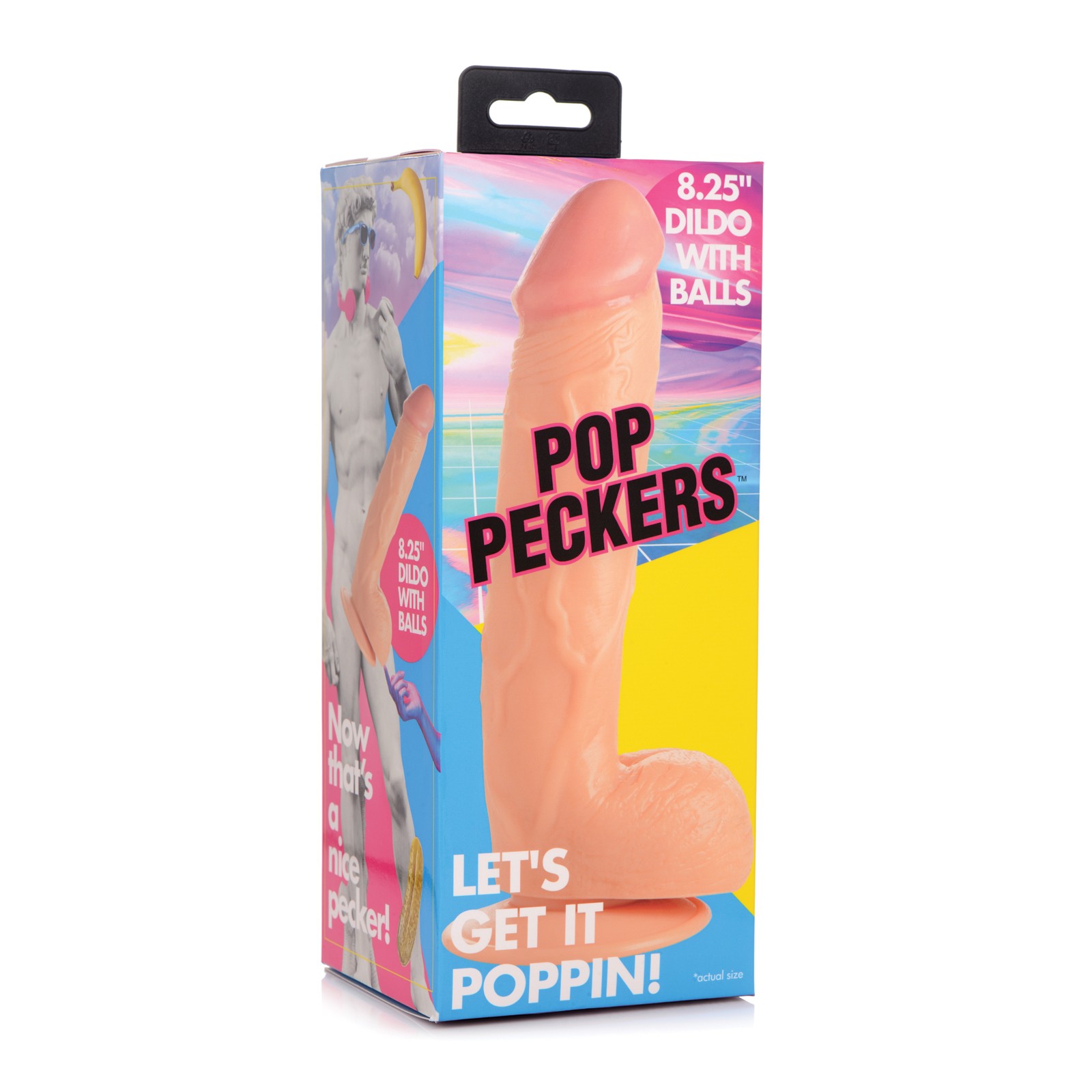 Dildo Pop Peckers de 8.25" con Testículos - Claro