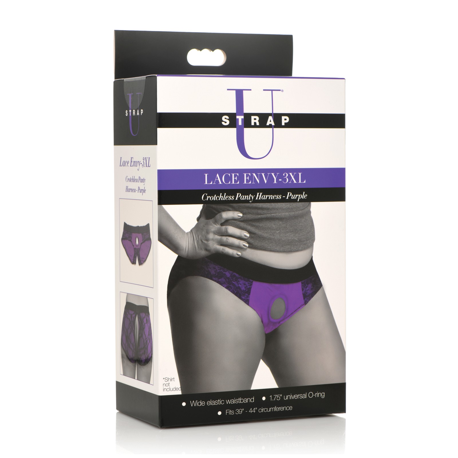 Arnés de Panty Crotchless Strap U Lace Envy 3XL Morado