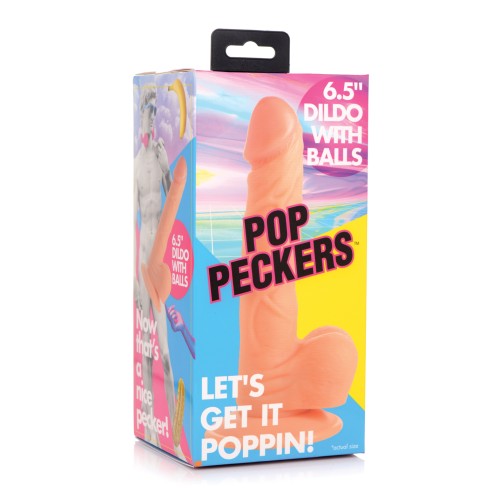 Dildo Pop Peckers de 6.5" con Testículos - Claro