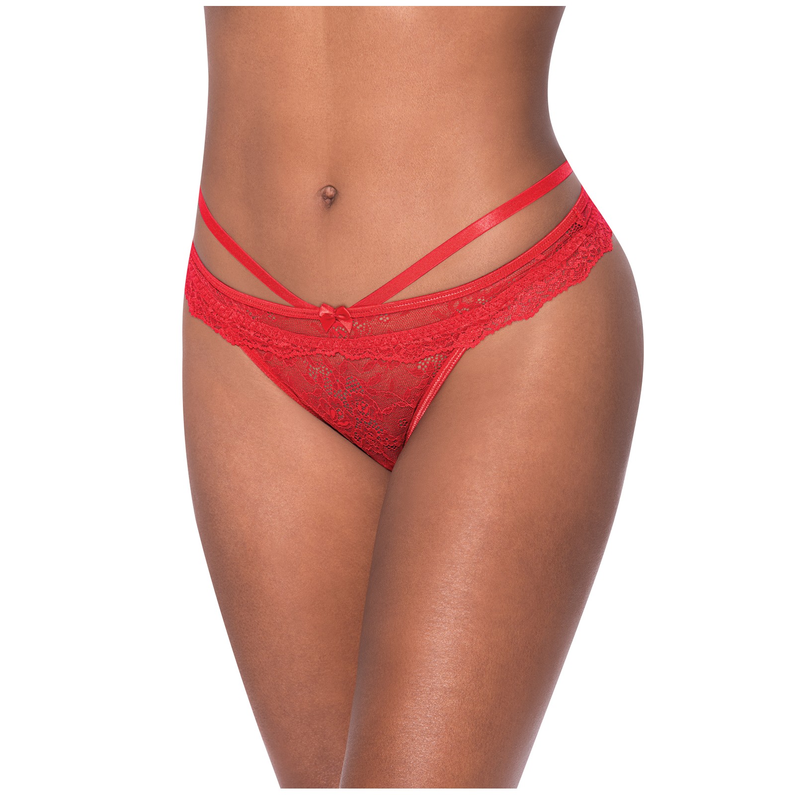 Red Peek-A-Boo Cheeky Panty by Ooh La Lace