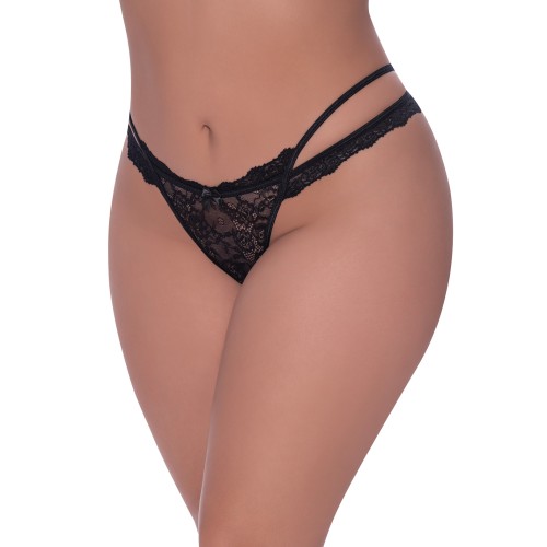 Ooh La Lace Cross Strap Crotchless Panty