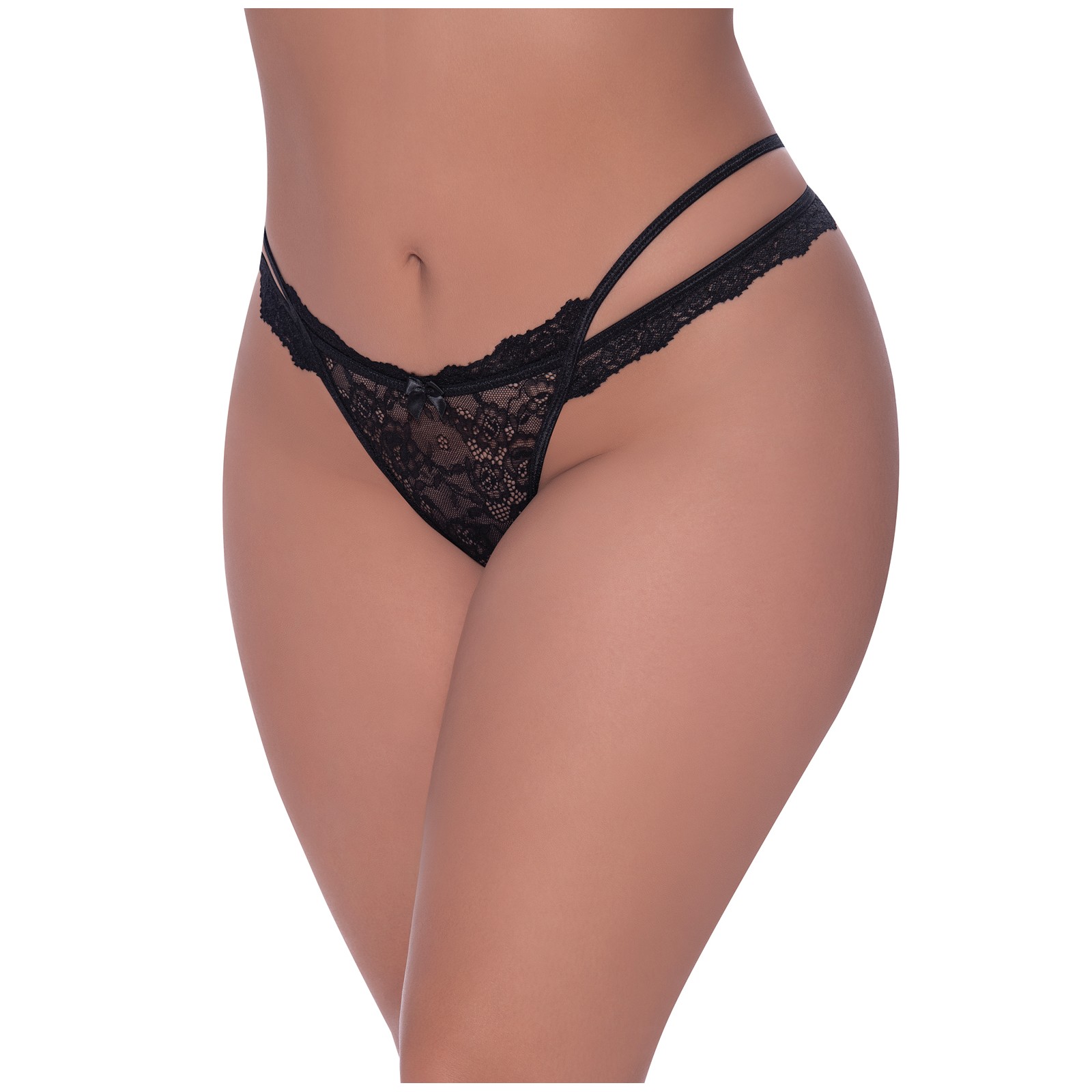 Ooh La Lace Cross Strap Crotchless Panty