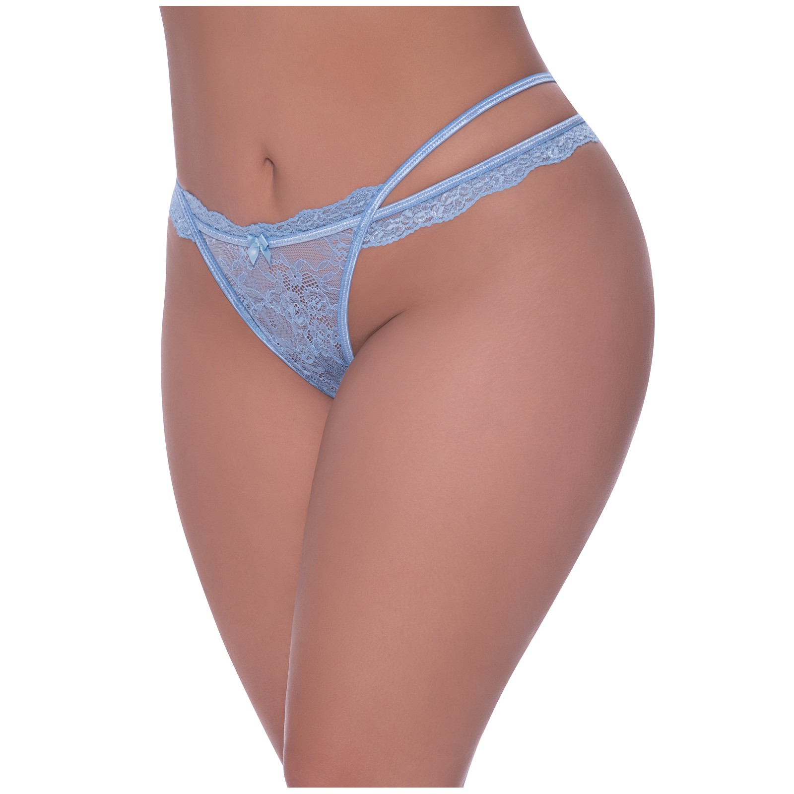 Ooh La Lace Cross Strap Tanga Panty - Periwinkle