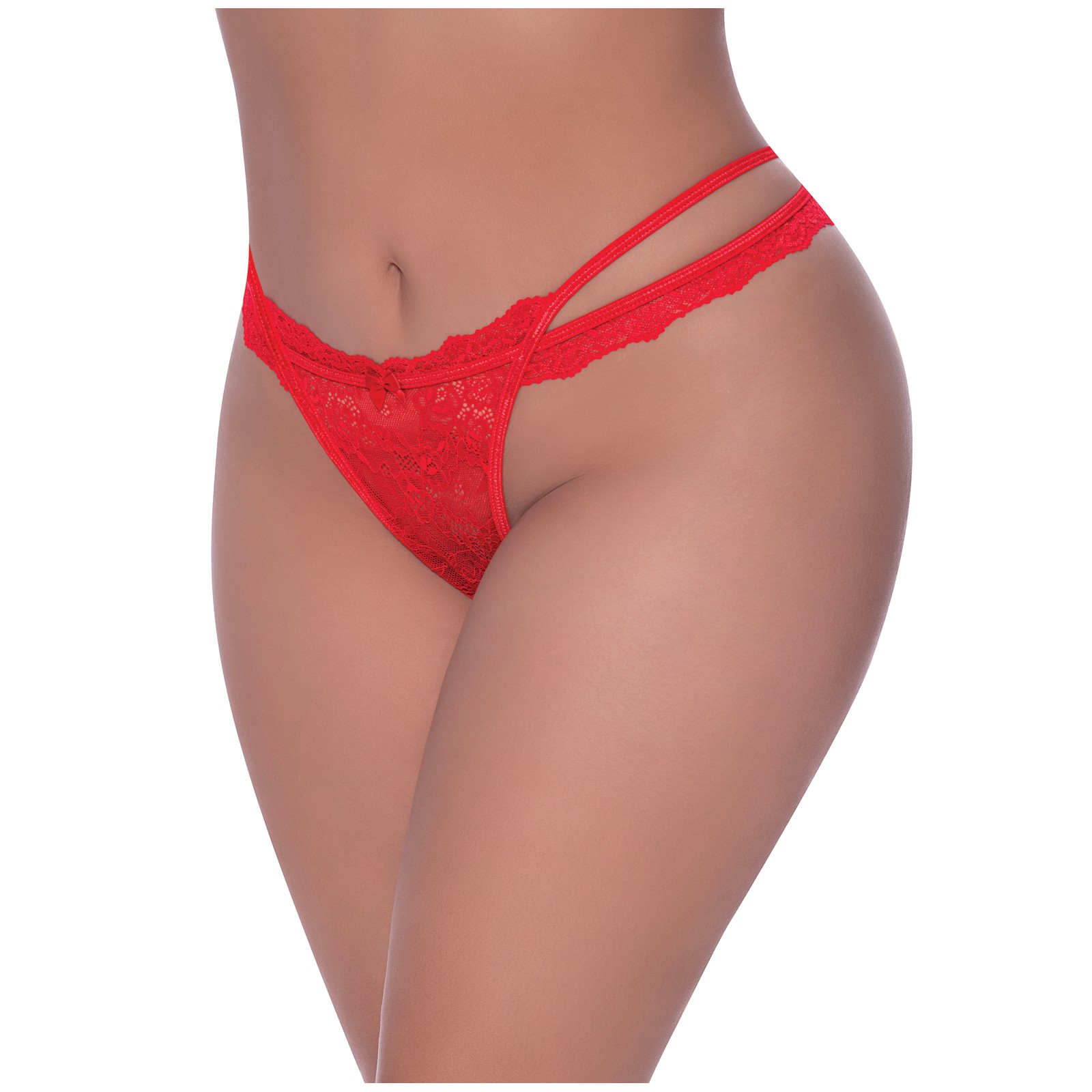 Ooh La Lace Cross Strap Tanga Panty - Red - Alluring and Cheeky