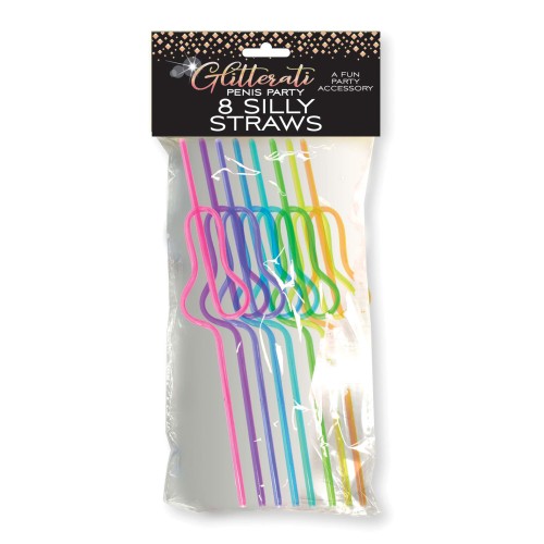 Glitterati Penis Shaped Reusable Straws