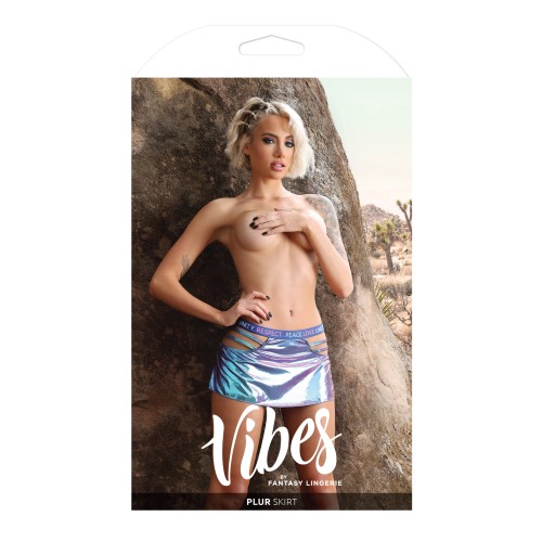 Vibes Plur Iridescent Skater Skirt for Party Vibes