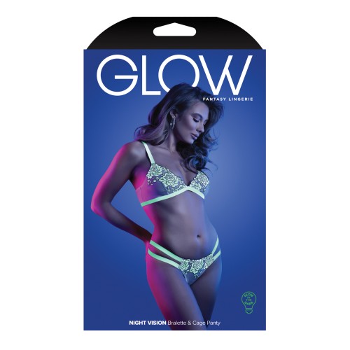 Bralette & Panty Jail Glow en la Oscuridad M/L