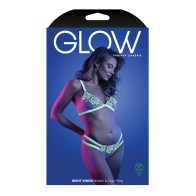 Glow Night Vision Bralette & Cage Panty Set