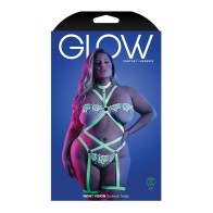 Glow-in-the-Dark Gartered Teddy Queen Size for Enchanting Nights