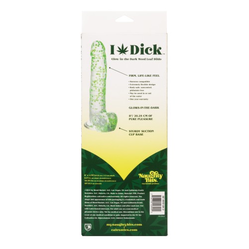 Dildo Naughty Bits I Leaf Dick que Brilla en la Oscuridad