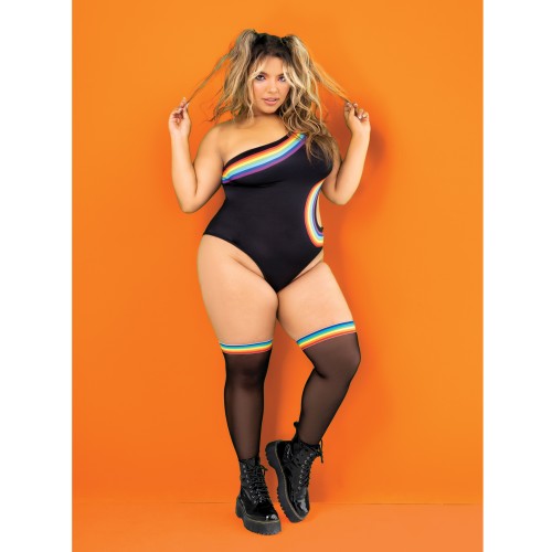 Vibrant Pride One Shoulder Bodysuit for Festivals