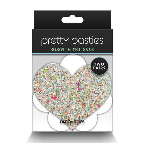 Pretty Pasties Heart & Flower Glow in the Dark - 2 Pairs