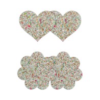 Pretty Pasties Heart & Flower Glow in the Dark - 2 Pairs