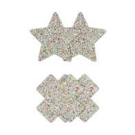 Pretty Pasties Star & Cross Glow - Fun Nipple Covers