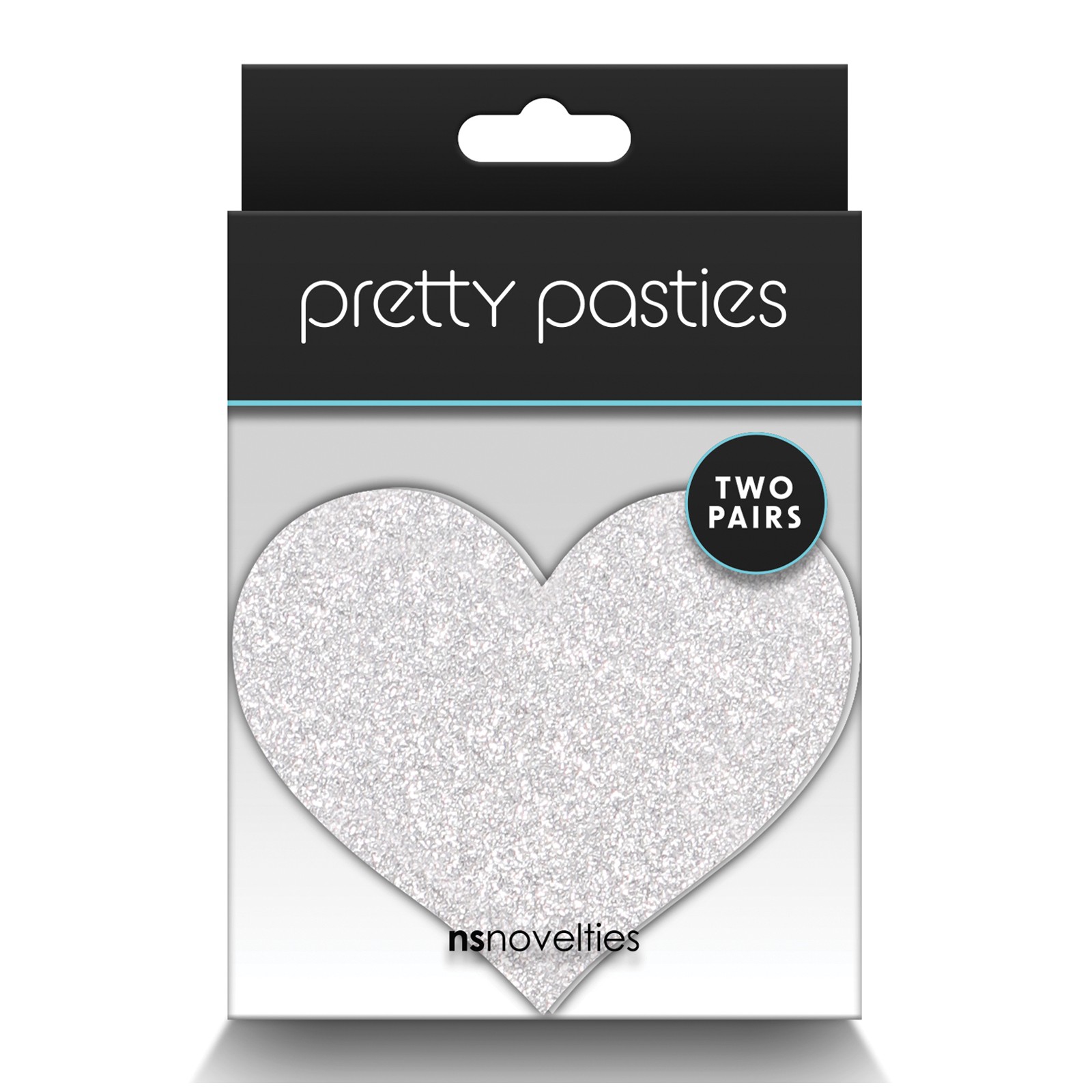 Pretty Pasties Glitter Hearts Red Silver 2 Pair