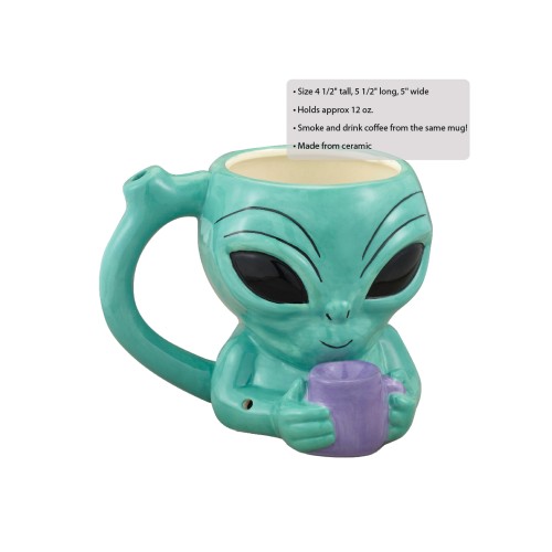 Alien Mug with Built-in Pipe for Fun Events