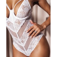 Geometric Lace Peek A Boo Teddy for Ultimate Seduction