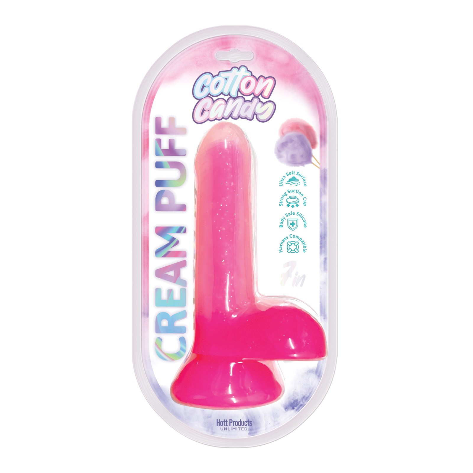 Dildo de Nube de Algodón Rosa de 6"