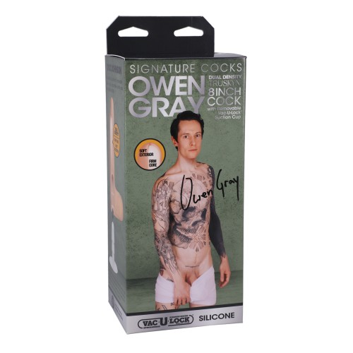 Owen Grey 8 Inch Silicone Cock with Vac-U-Lock Cup