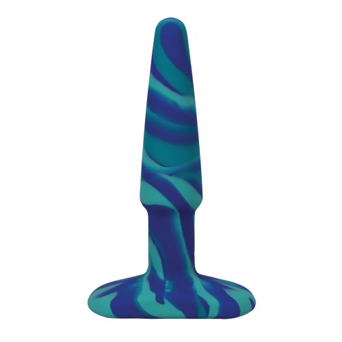 A Play 4" Groovy Silicone Anal Plug - Ocean