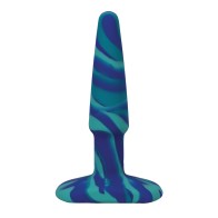 A Play 4" Groovy Silicone Anal Plug - Ocean