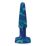 A Play 4" Groovy Silicone Anal Plug - Ocean