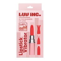 Luv Inc. Lipstick Vibrator w/4 Heads Light Pink