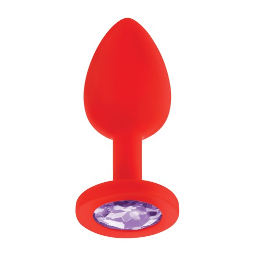 Plug Anal Pequeño Rojo con Joyas para Principiantes