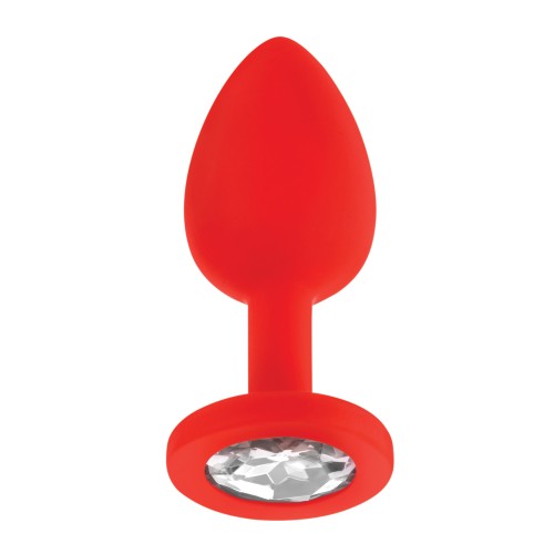 Plug Anal Pequeño Rojo con Joyas para Principiantes