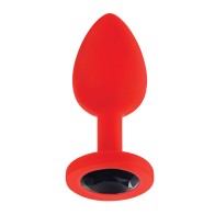 Plug Anal Pequeño Rojo con Joyas para Principiantes