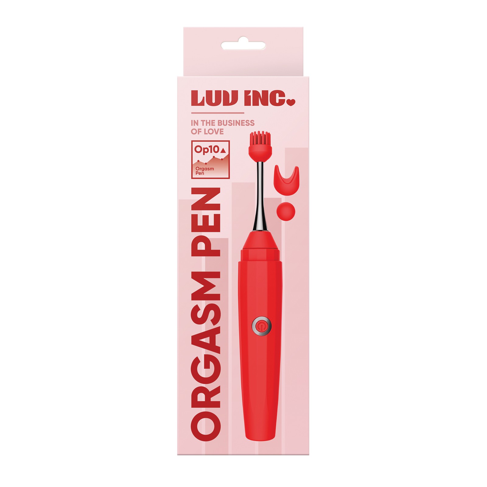 Luv Inc. Orgasm Pen with Three Attachments - Red