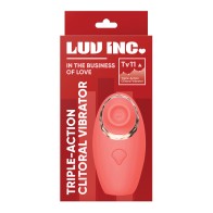 Luv Inc. Triple-Action Clitoral Vibrator Coral