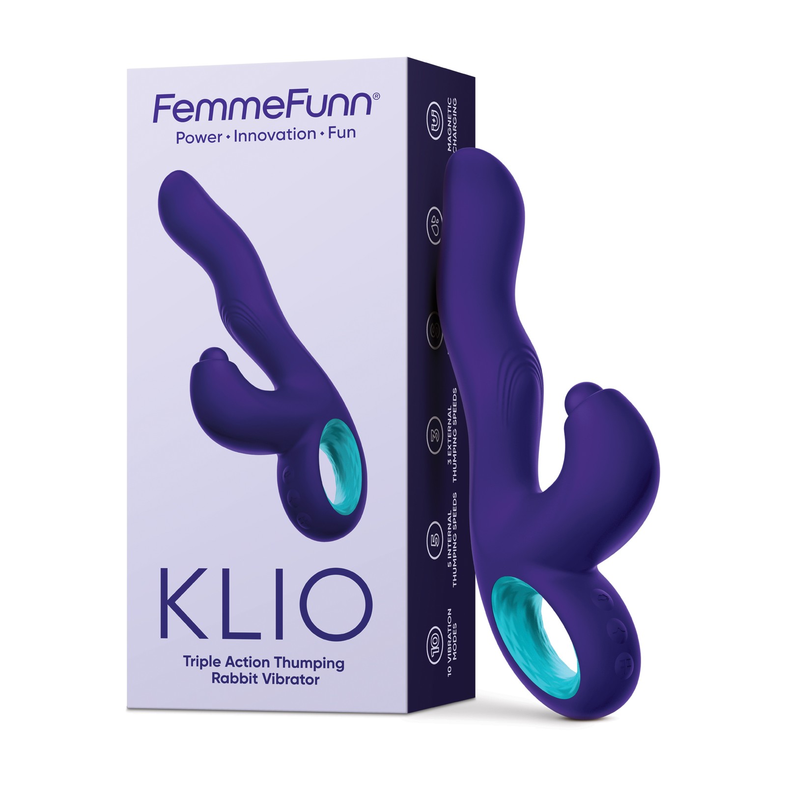 Vibrador Conejo de Triple Acción Femme Funn Klio Púrpura Oscuro