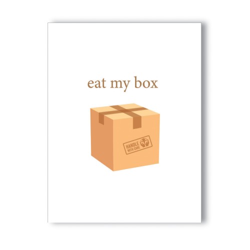 Tarjeta de Saludo Traviesa Eat My Box Mensaje Humorístico