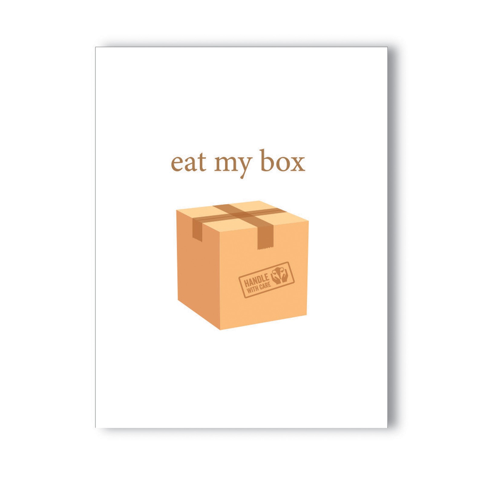 Tarjeta de Saludo Traviesa Eat My Box Mensaje Humorístico