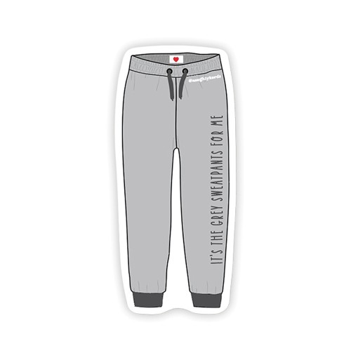 Naughty Grey Sweatpants Stickers for Fun Decor