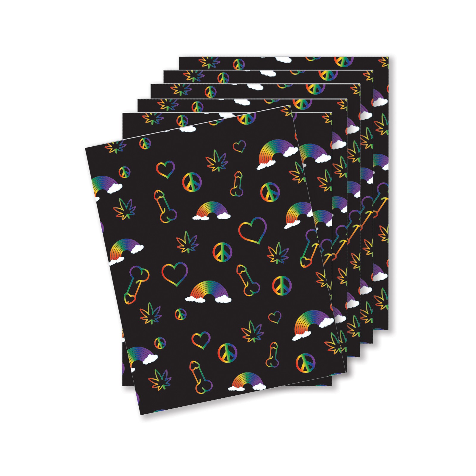 Rainbow Penis Greeting Cards Pack of 6