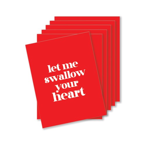 Swallow Your Heart Naughty Greeting Card Pack of 6