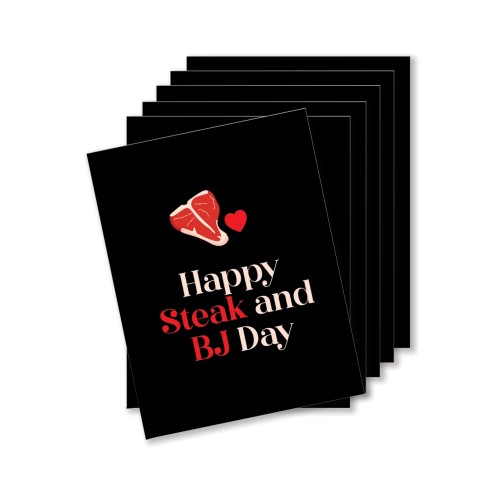 Happy Steak and BJ Day Greeting Card Pack