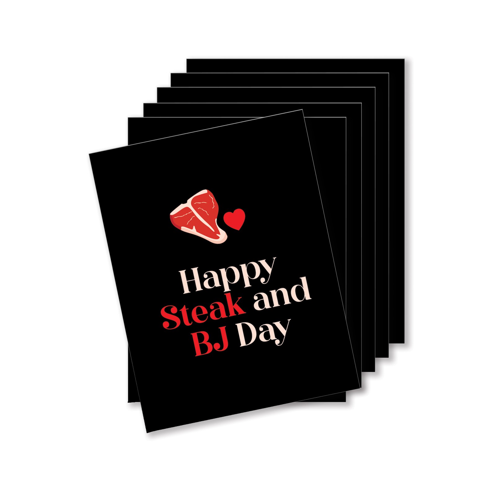 Happy Steak and BJ Day Greeting Card Pack