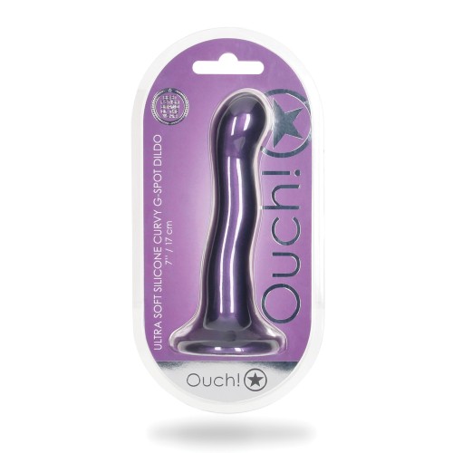 Dildo Curvo de 7" para Punto G - Púrpura Metálico